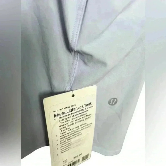 lululemon Shear Lightness Tank Serene Blue Size 10 NWT - Picture 5 of 9